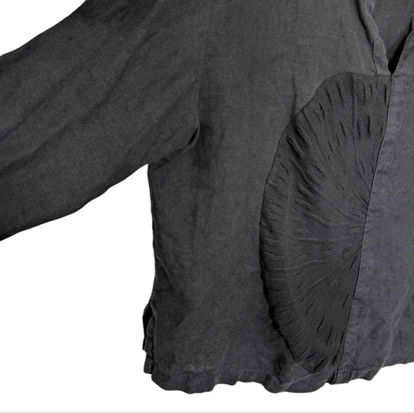 Sulu Kerstin Bernecker Black Linen Top sz XL - Picture 4 of 7